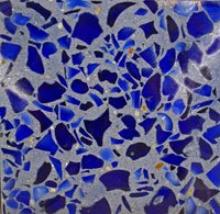 blue recycled glass